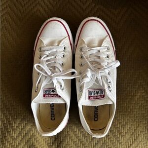 Converse All Star White with Red Trim Sneakers